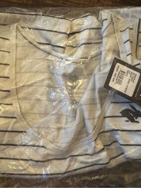 NWT Rabbit Men’s EZ Tank - Quiet Grey Stripe - Size Large